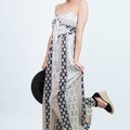 Strapless Boho Print Wide Leg Jumpsuit w/ Front Tie (SALE)