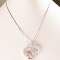 Open Heart "Love" Floating Stones Necklace