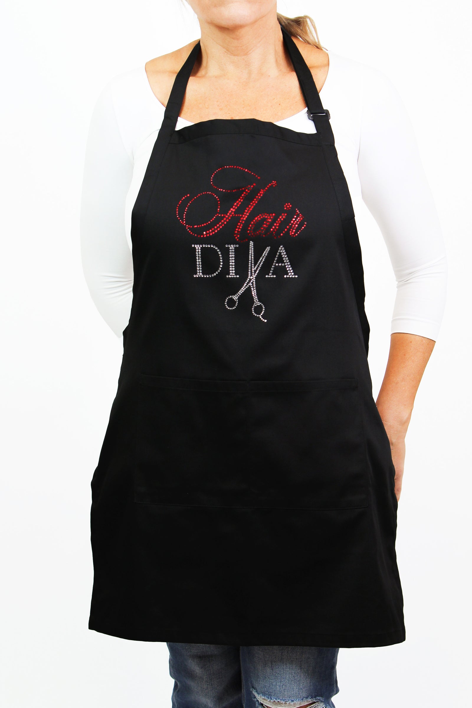 Rhinestone Hair Diva Adjustable Neck Apron