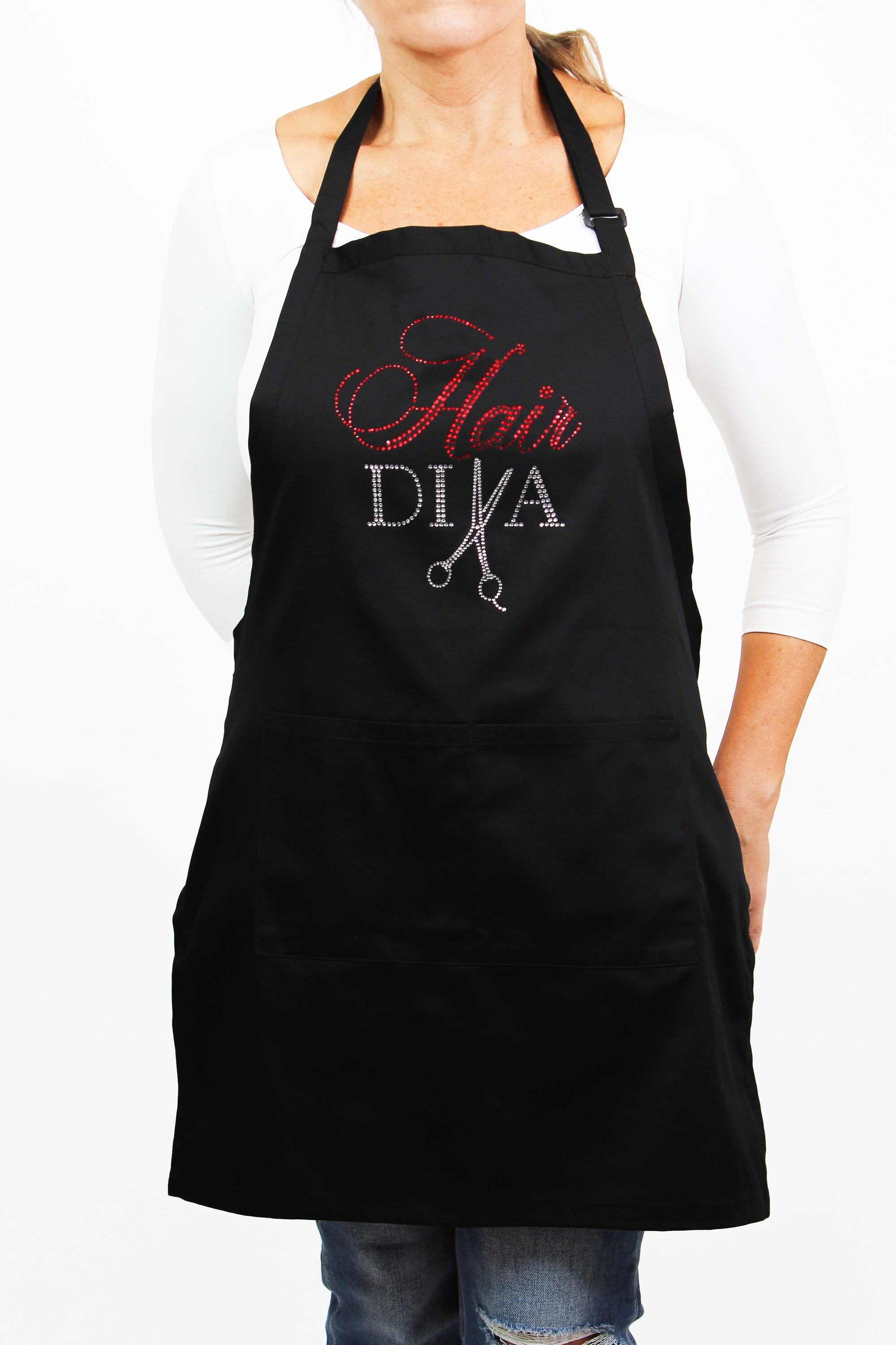 Rhinestone Hair Diva Adjustable Neck Apron