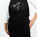 Rhinestone Hair Dryer Scissors & Comb Adjustable Neck Apron