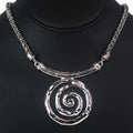 Hammered Swirl Pendant Necklace