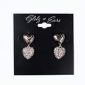 Double Heart Rhinestone Dangling Earring