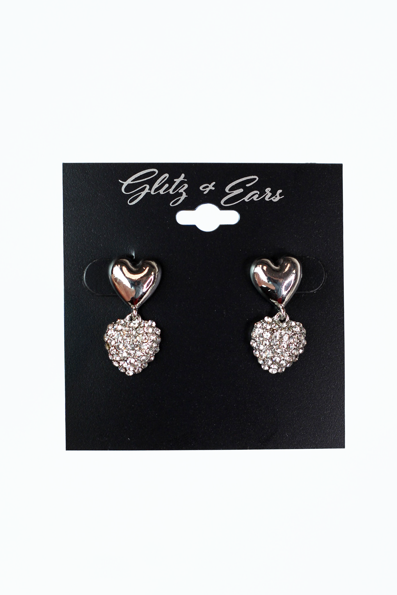 Double Heart Rhinestone Dangling Earring