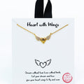 Winged Heart Rhinestone Necklace
