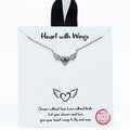 Winged Heart Rhinestone Necklace