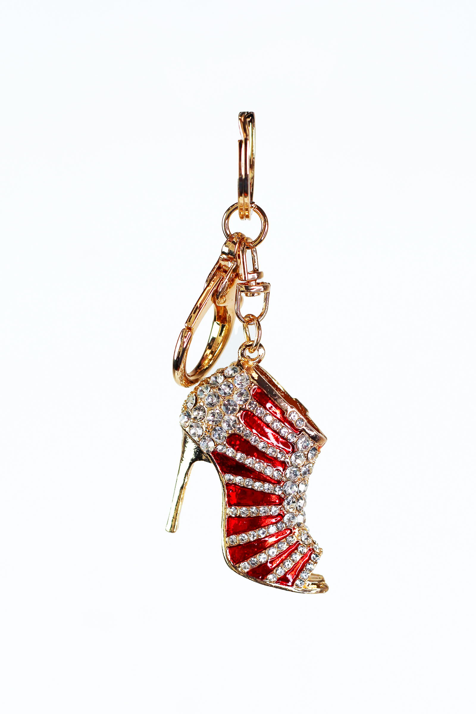 Rhinestone Detail High Heel Shoe Keychain