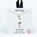 Dangling Martini Glass Dainty Necklace