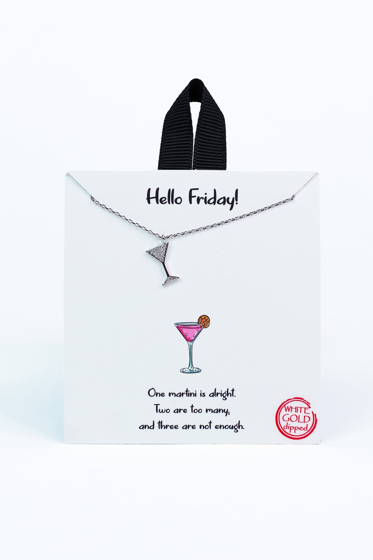 Dangling Martini Glass Dainty Necklace