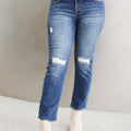 High Rise Ankle Straight Jeans