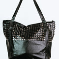 Large Flat Stud Top Large Hobo Bag