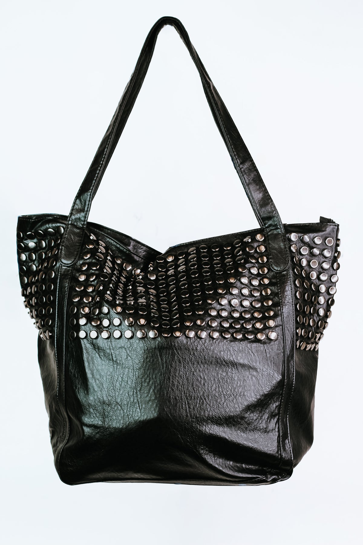 Large Flat Stud Top Large Hobo Bag