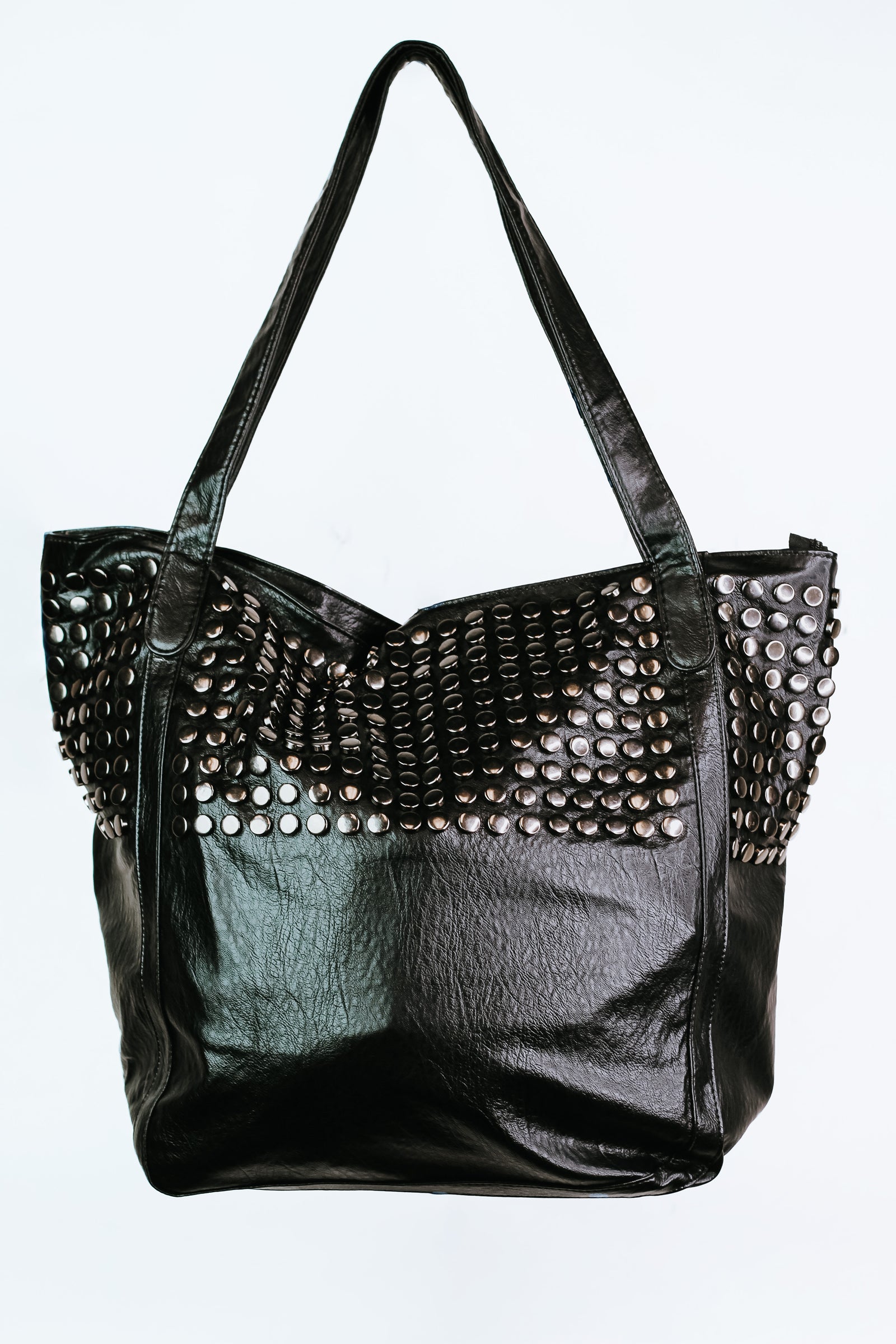 Large Flat Stud Top Large Hobo Bag