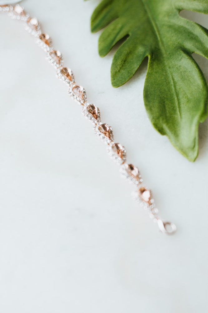 Teardrop Rhinestone Trim Tennis Bracelet - Glitz & Ears Boutique