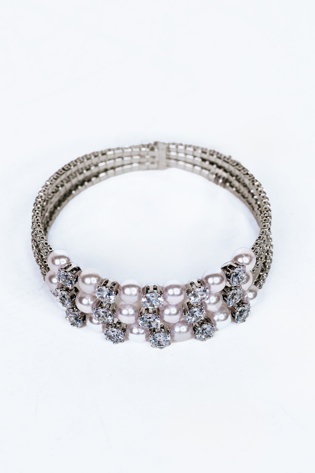 Pearl & Rhinestone Scattered Bracelet