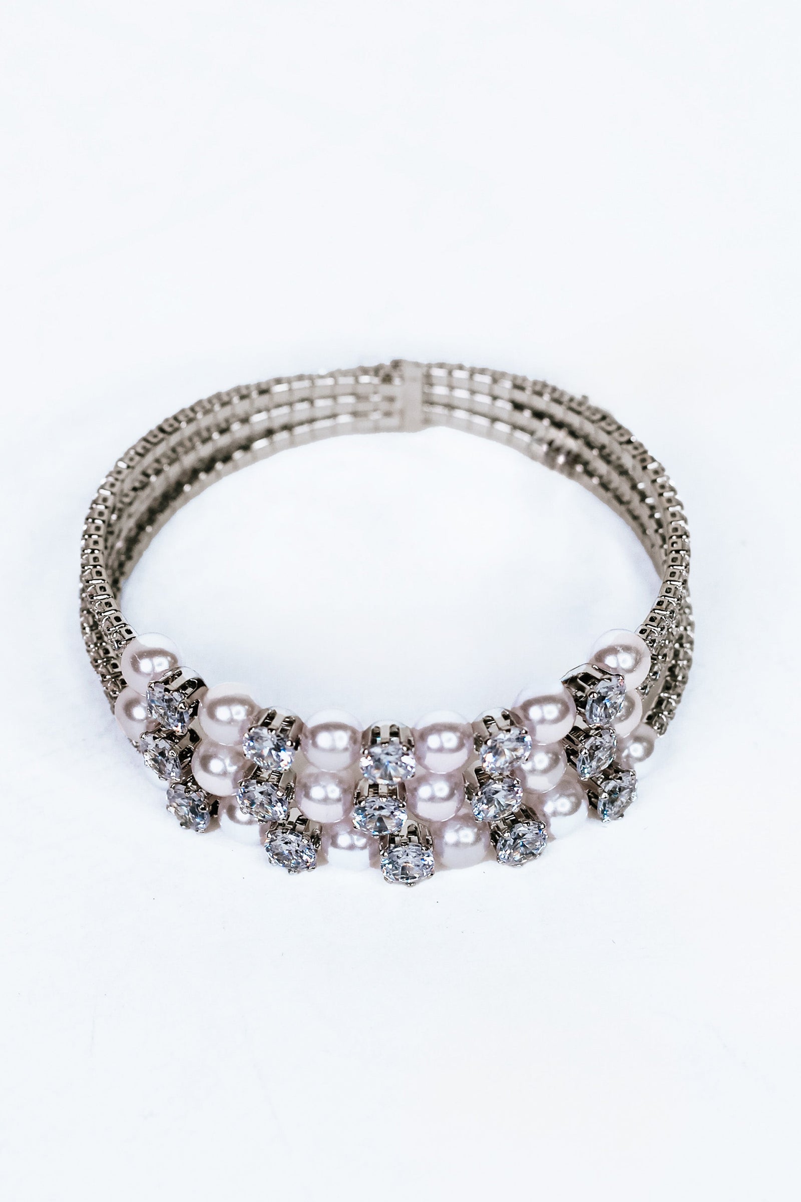 Pearl & Rhinestone Scattered Bracelet