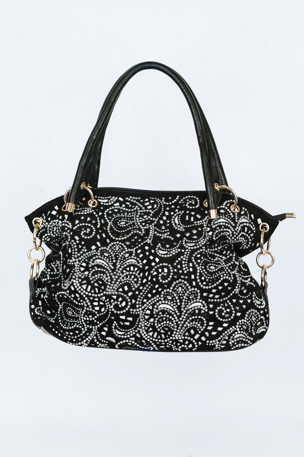 Cutout Rhinestone Design w/ Gold Accented Hardware