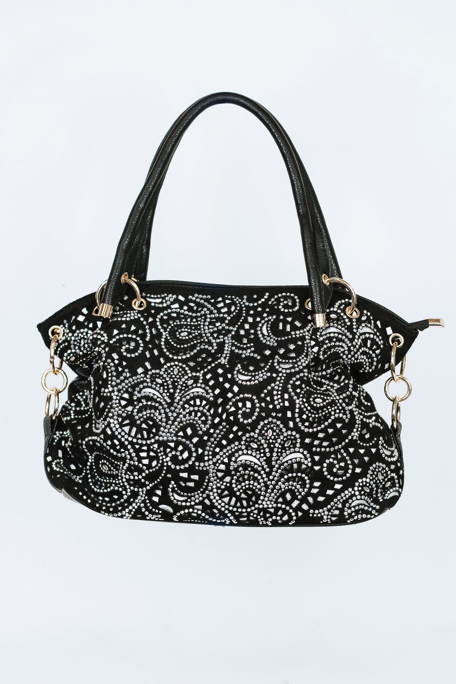 Cutout Rhinestone Design w/ Gold Accented Hardware