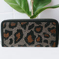 Large Leopard Rhinestone Wallet