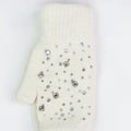 Fingerless Gloves w/ Scattered Square & Round Rhinestuds