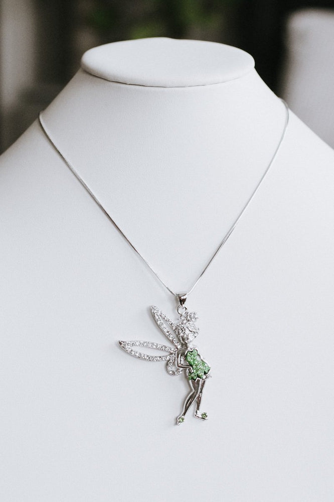 Large Rhinestone Tinkerbell Necklace