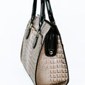Faux Alligator Handbag w/ Patent Handles