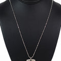 Link Chain Necklace w/ (K) Rhinestone Dog Tag