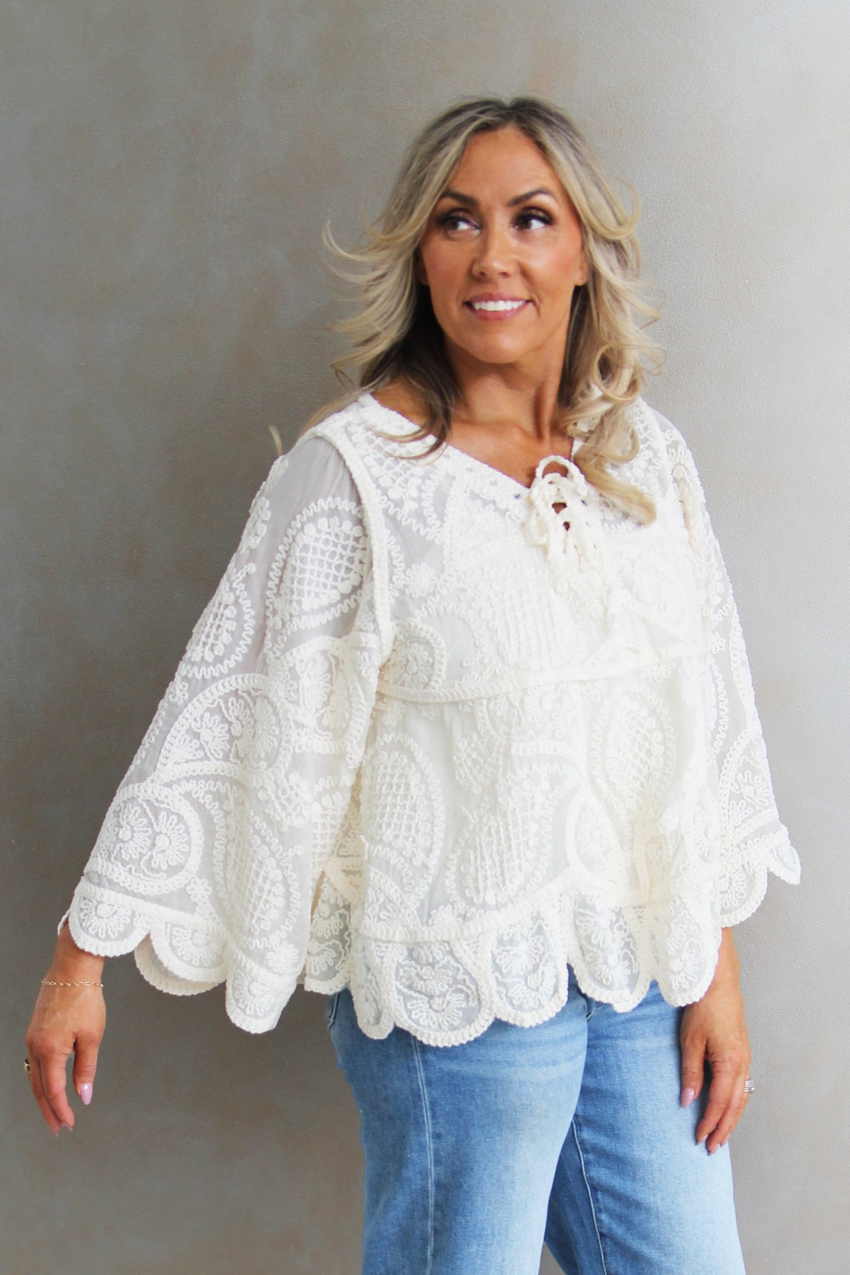 Crochet Knit Lace Sheer Sweater