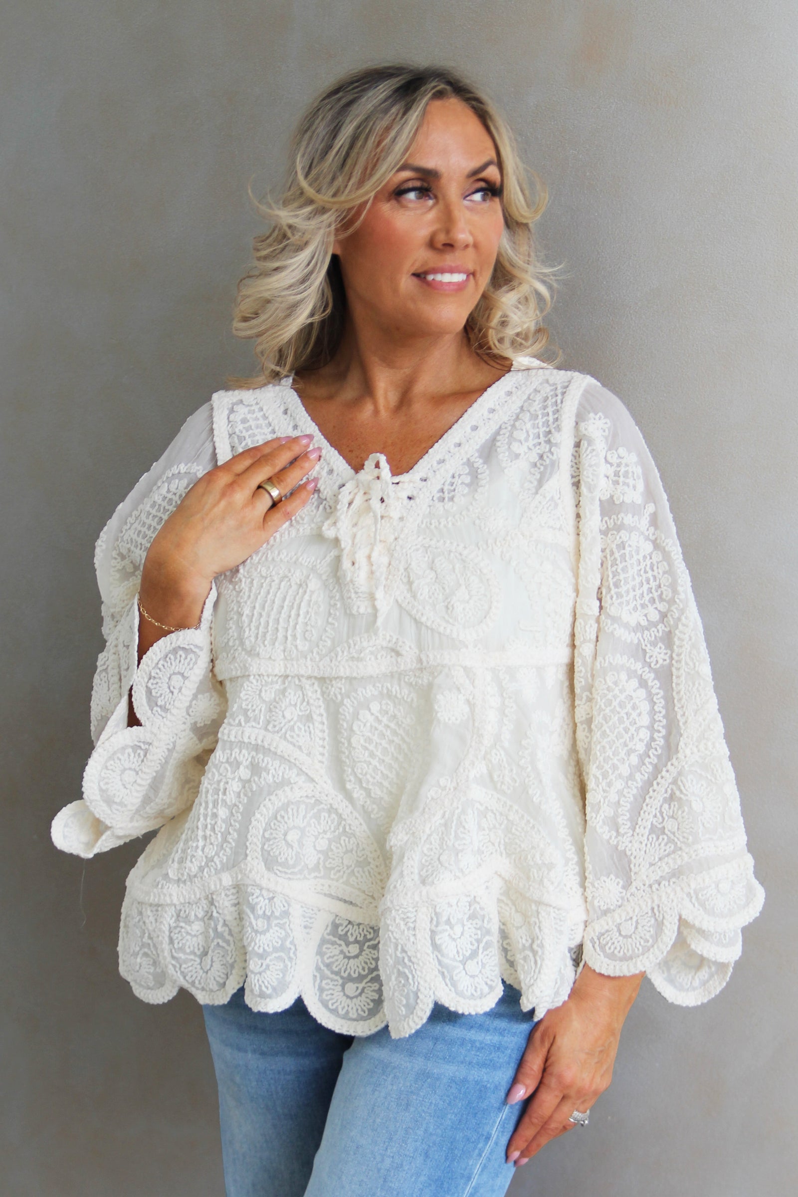 Crochet Knit Lace Sheer Sweater
