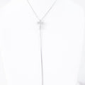 Long Lariat Rhinestone Cross Necklace
