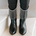 Fringe Rhinestone Low Ankle Heel Boot (SALE)