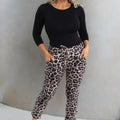 Leopard Print Faux Suede Jogger