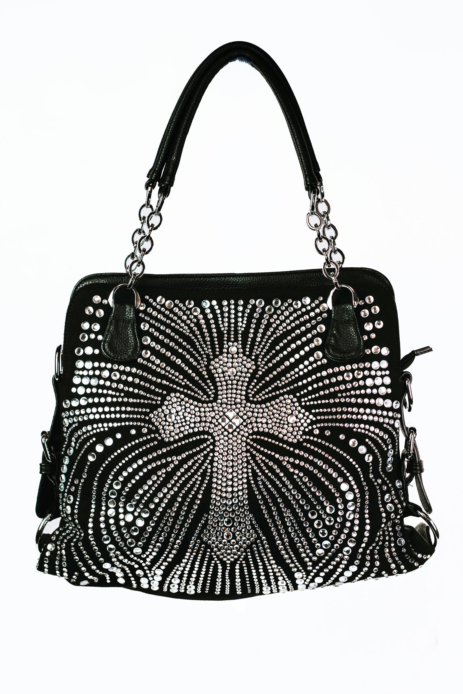 Rhinestone Cross Embellished Purse w/ Double Straps