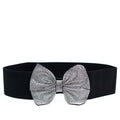 Large Rhinestone Bow Canvas Belt