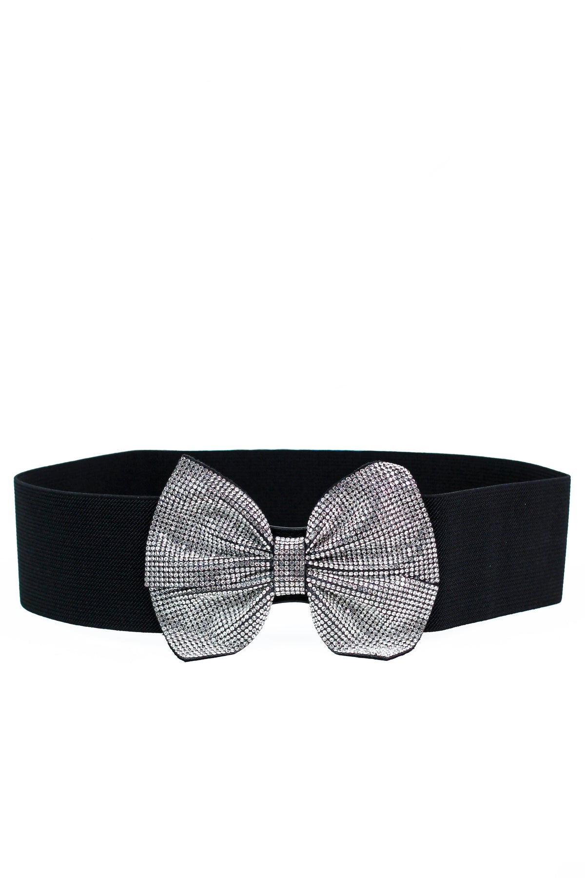 Large Rhinestone Bow Canvas Belt