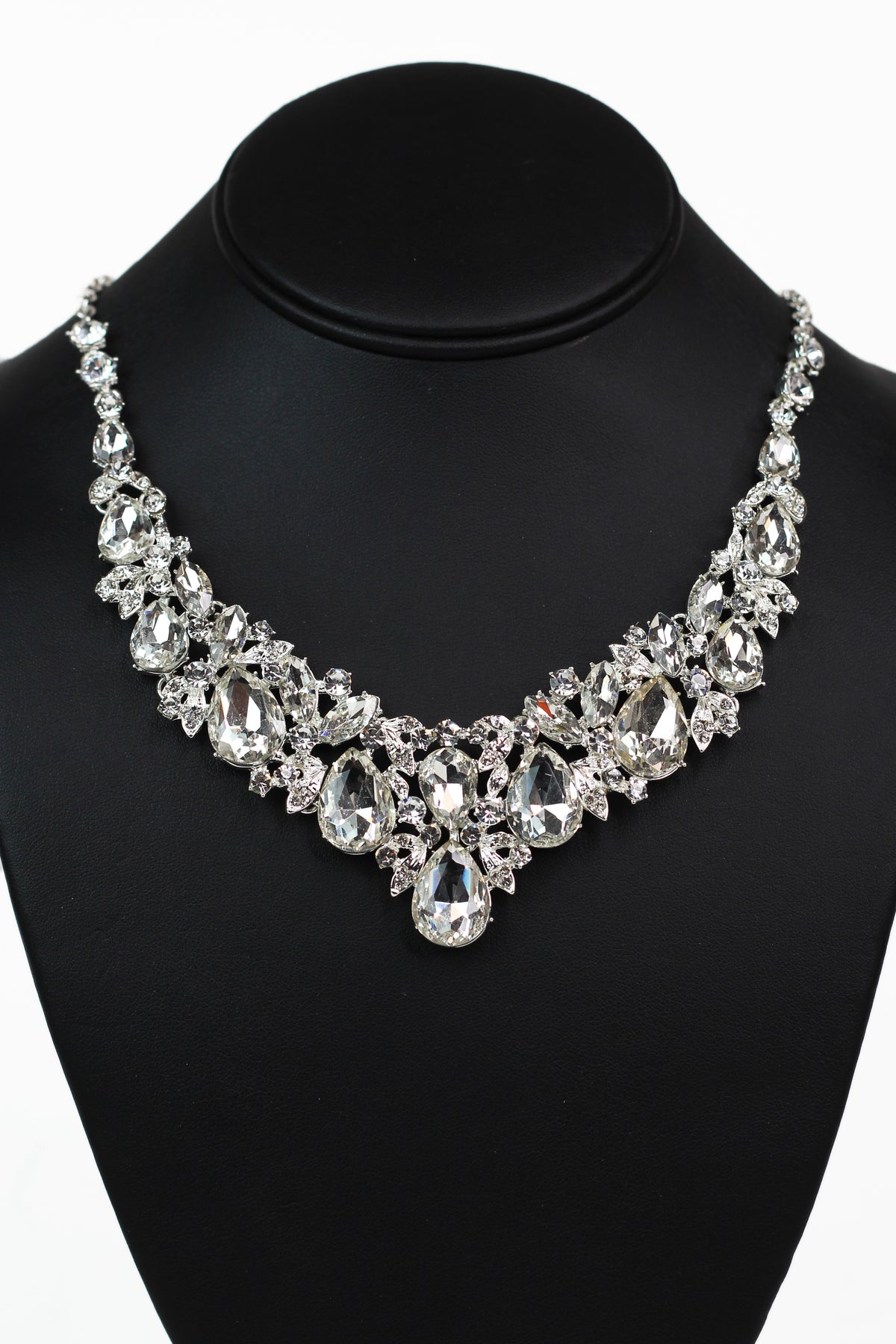 Large Teardrop Rhinestone Statement Necklace Set - Glitz &amp; Ears Boutique