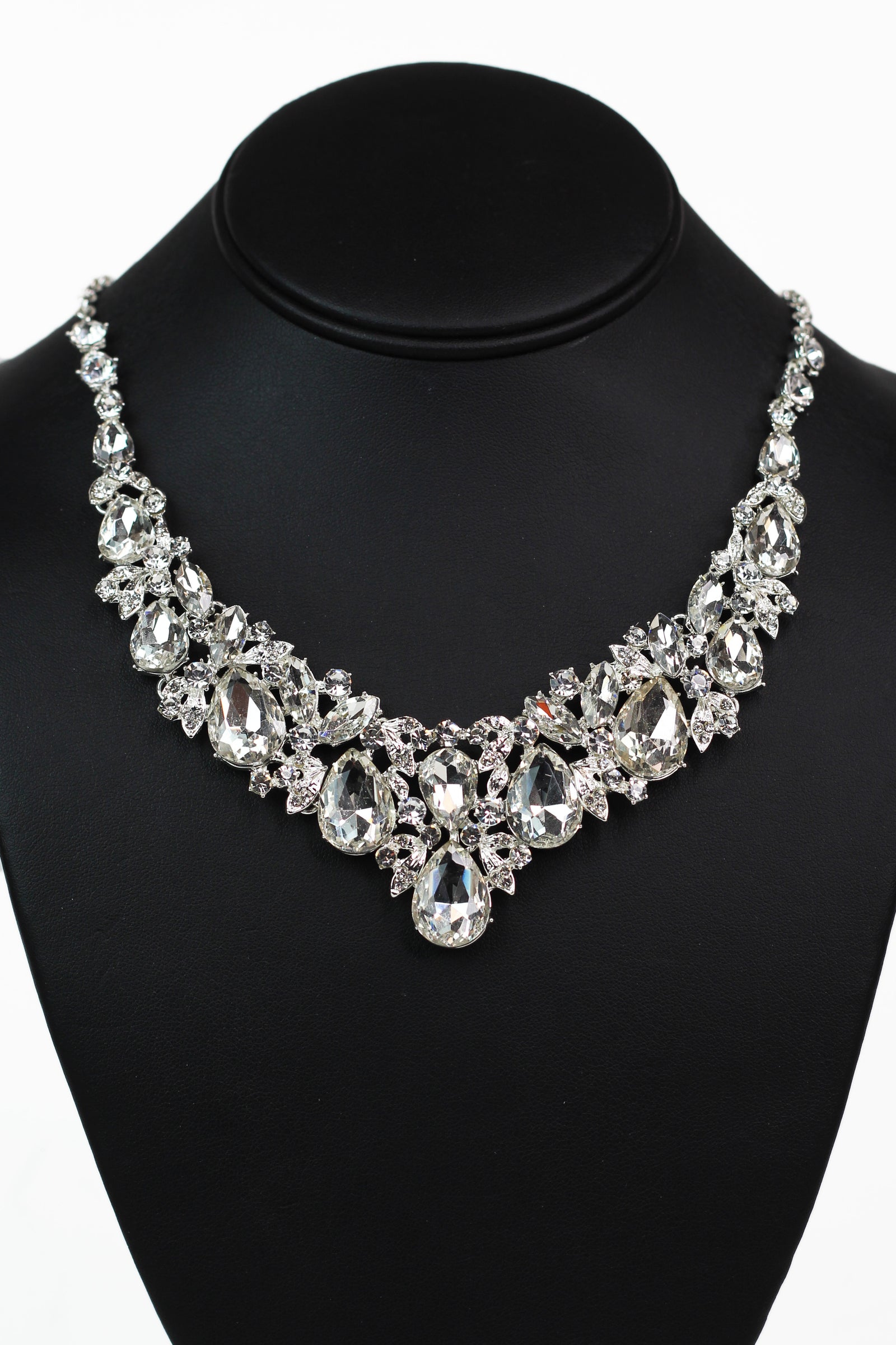 Large Teardrop Rhinestone Statement Necklace Set - Glitz & Ears Boutique
