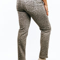 High Rise Leopard Print Straight Leg Jeans