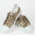 Leopard Canvas Sneakers w/ Rhinestone Shoe Laces