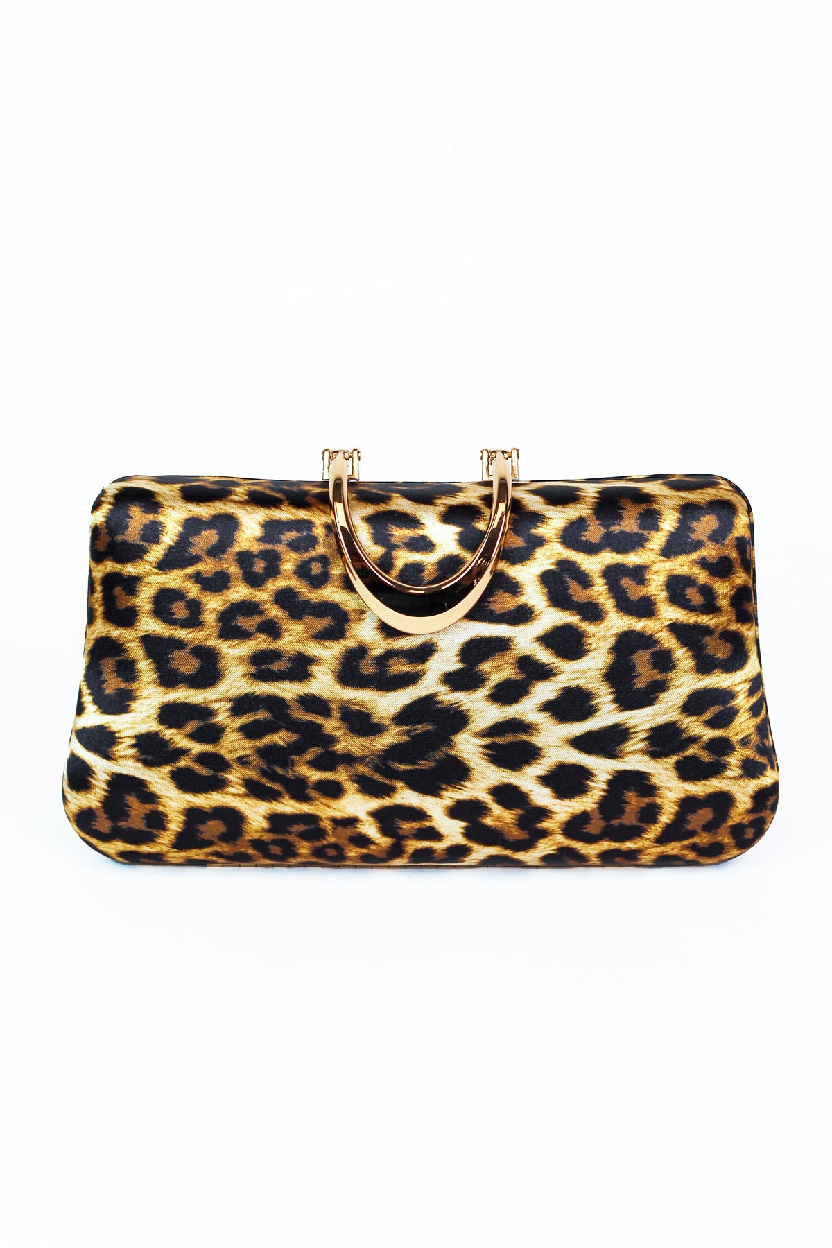 Leopard Clutch w/ Gold Snap Accent