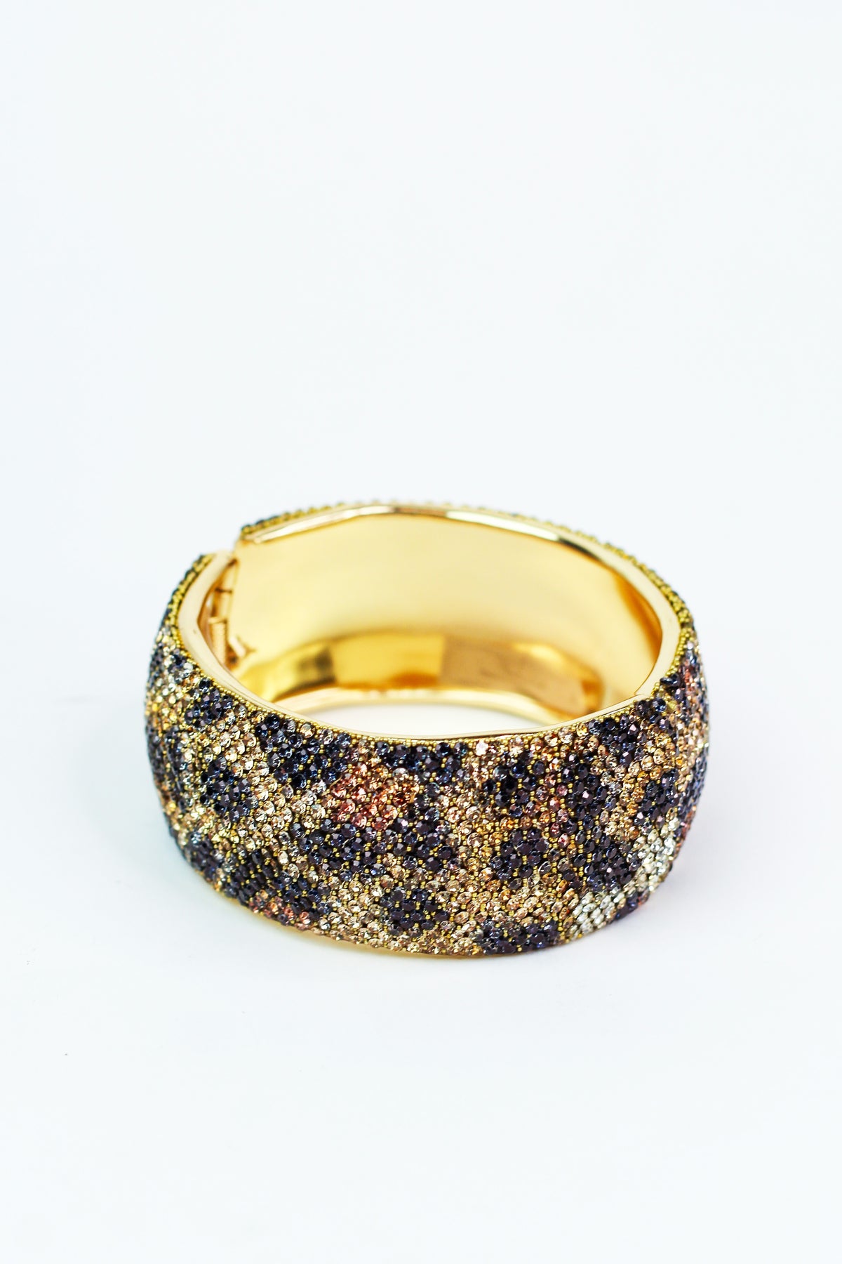 Leopard Print Rhinestone Cuff Bracelet - Glitz &amp; Ears Boutique