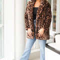 Faux Fur Leopard Print Winter Coat