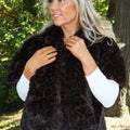 Leopard Print Faux Fur Hooded Cape