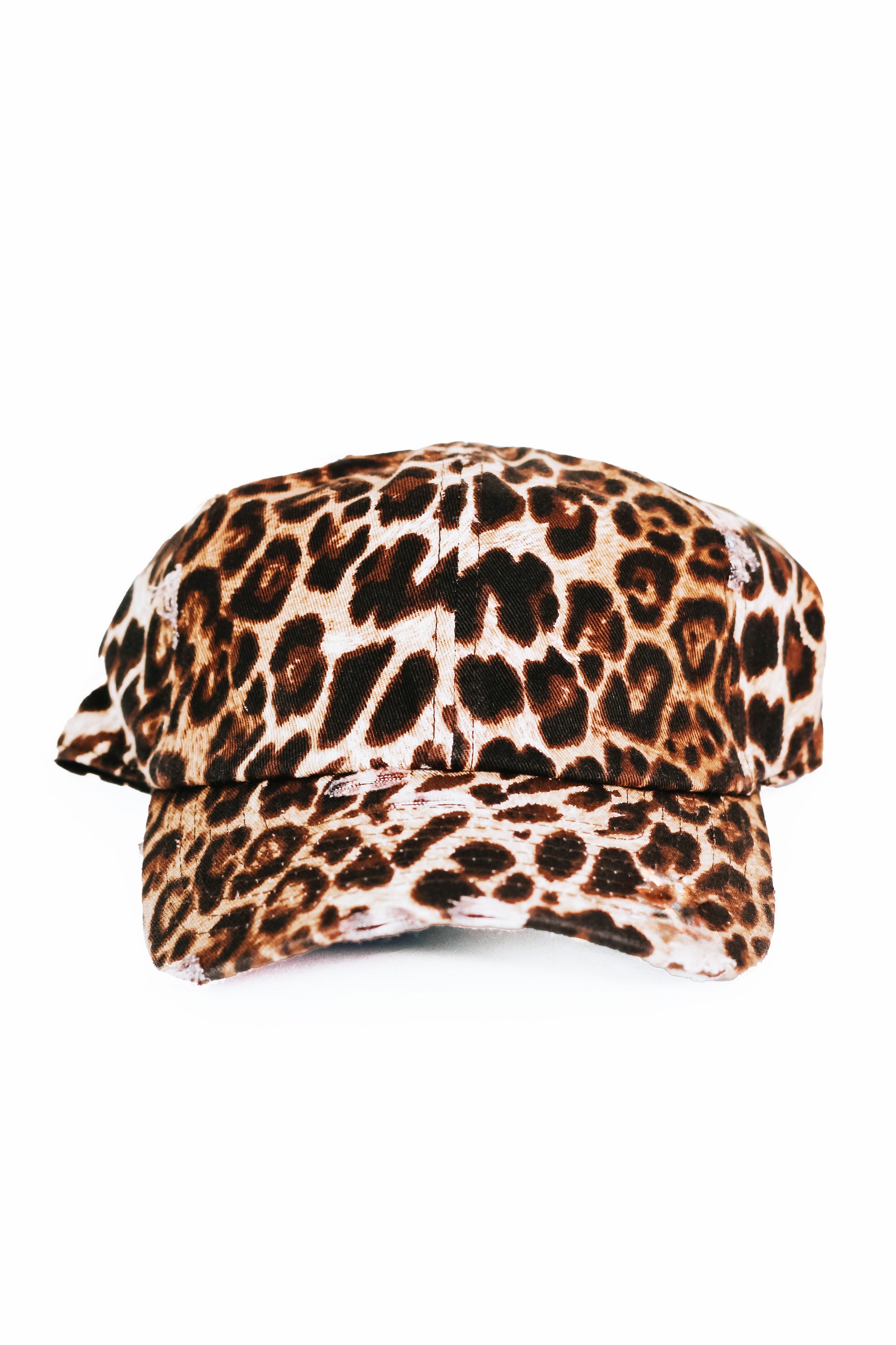 Distressed Leopard Print Baseball Cap