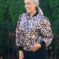 Leopard Dual Open Pocket Bomber Jacket