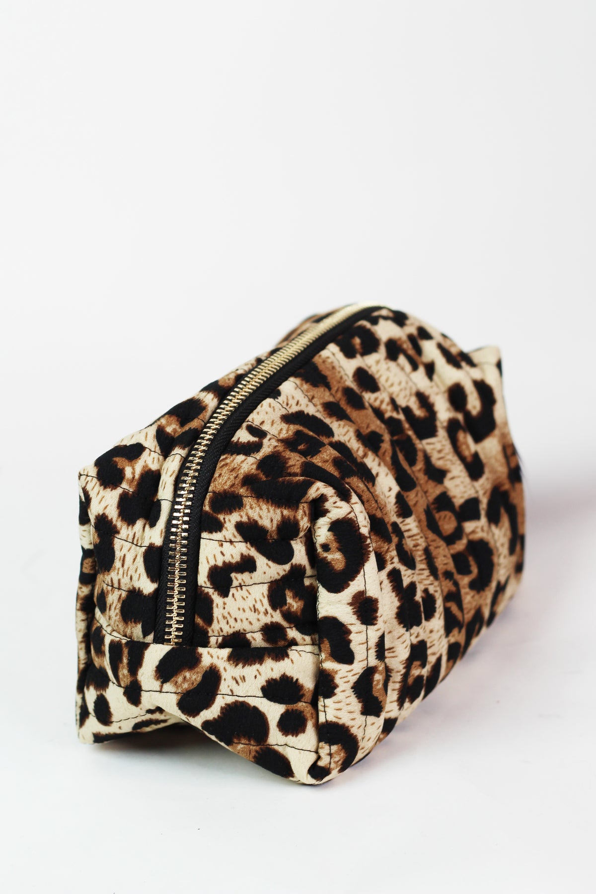 Leopard Quilted Makeup Pouch
