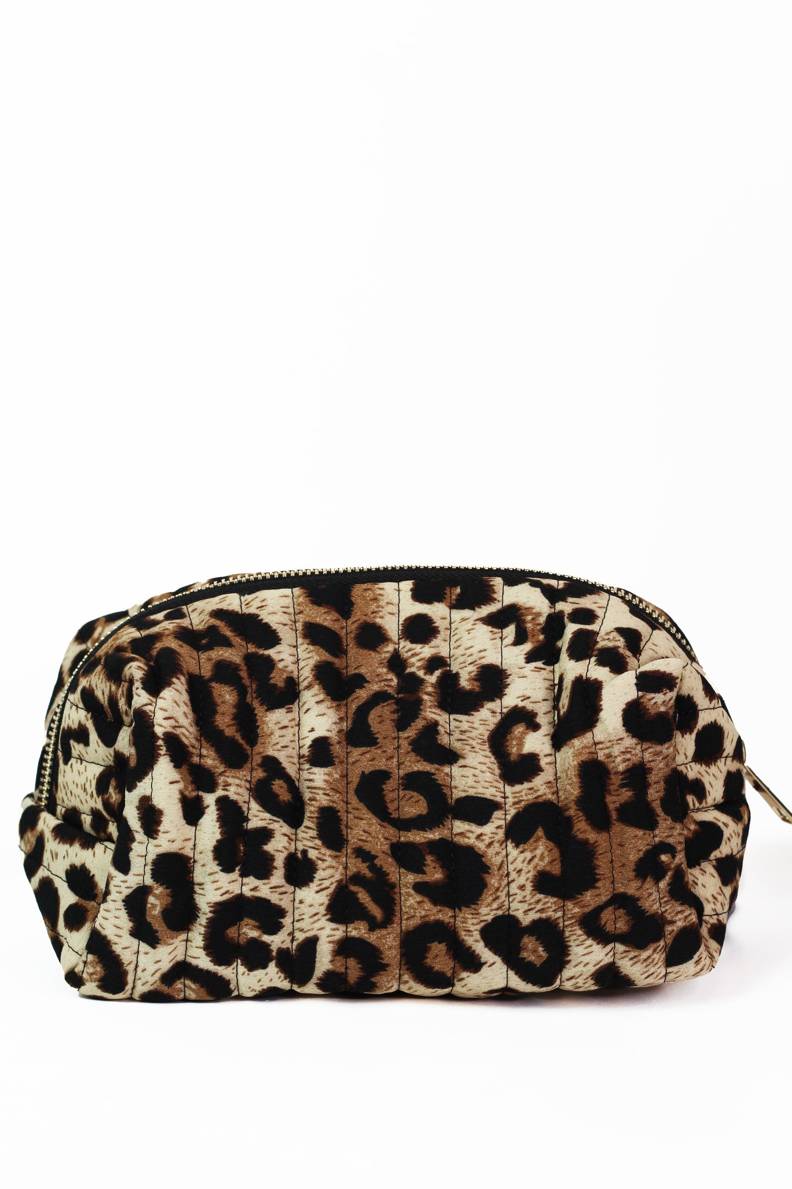 Leopard Quilted Makeup Pouch