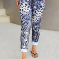 Animal Print Joggers w/ Foil Accents