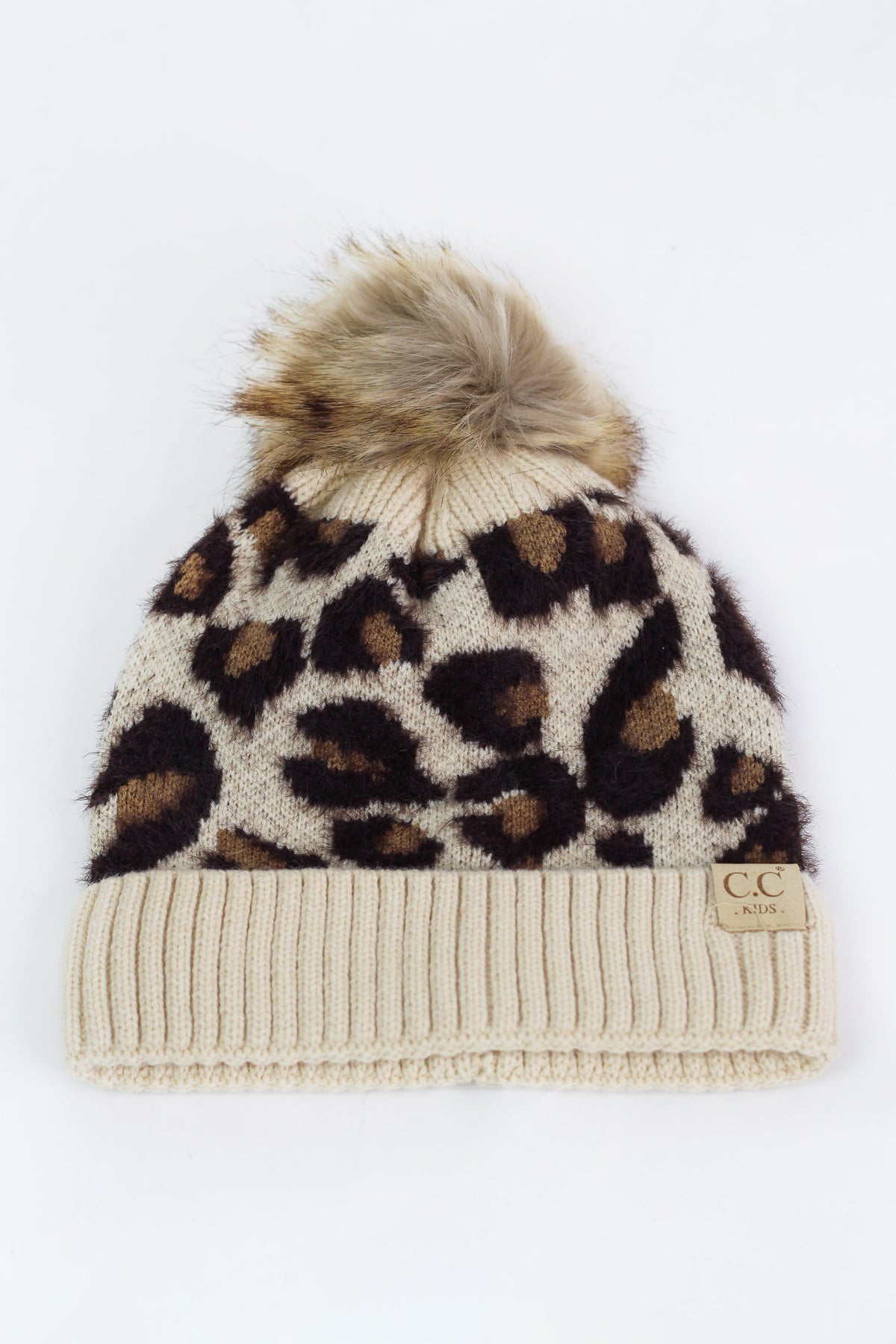 Leopard Winter Hat w/ Pompom