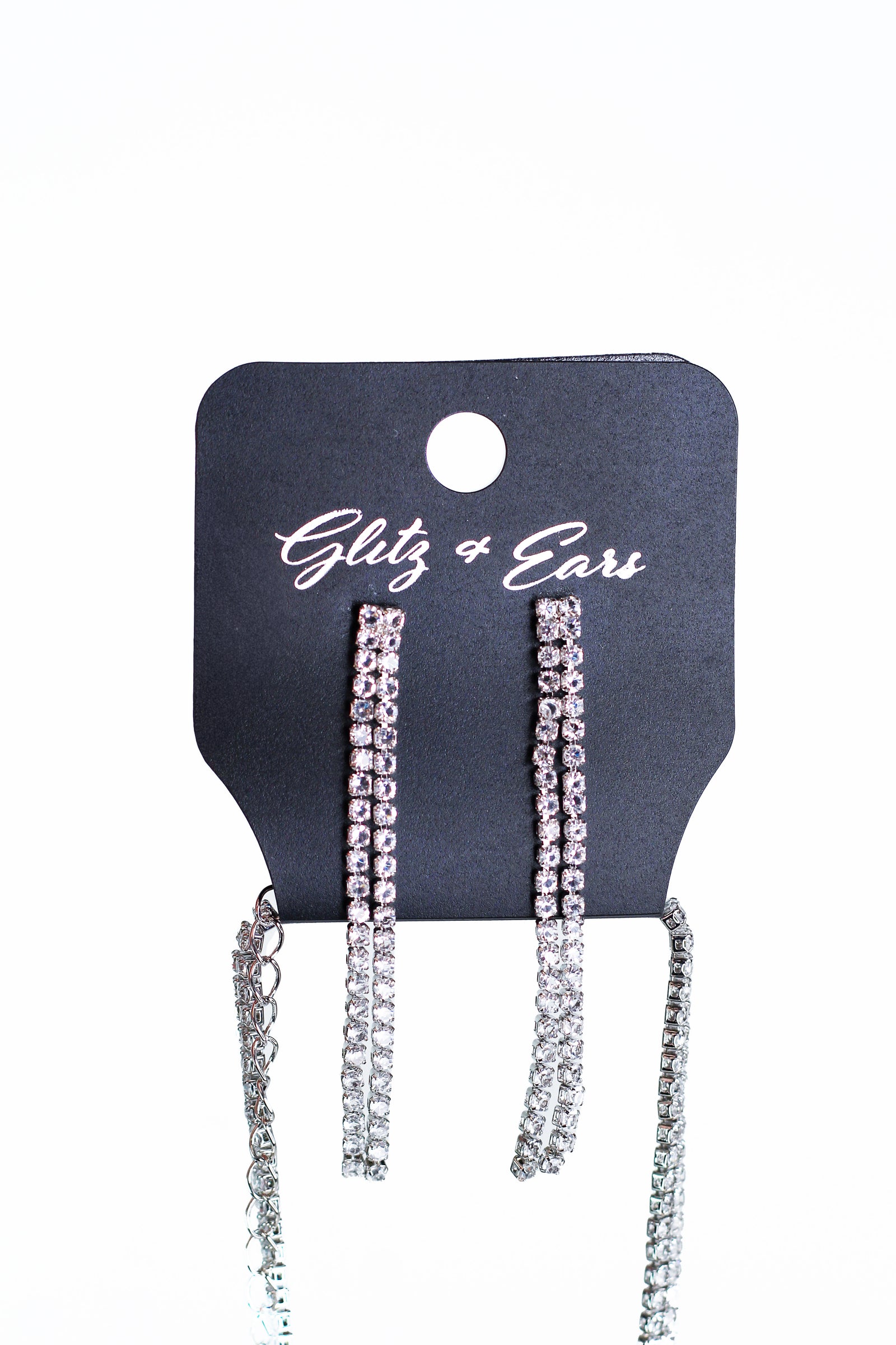 Arch Filled Rhinestone Heart Long Necklace - Glitz & Ears Boutique